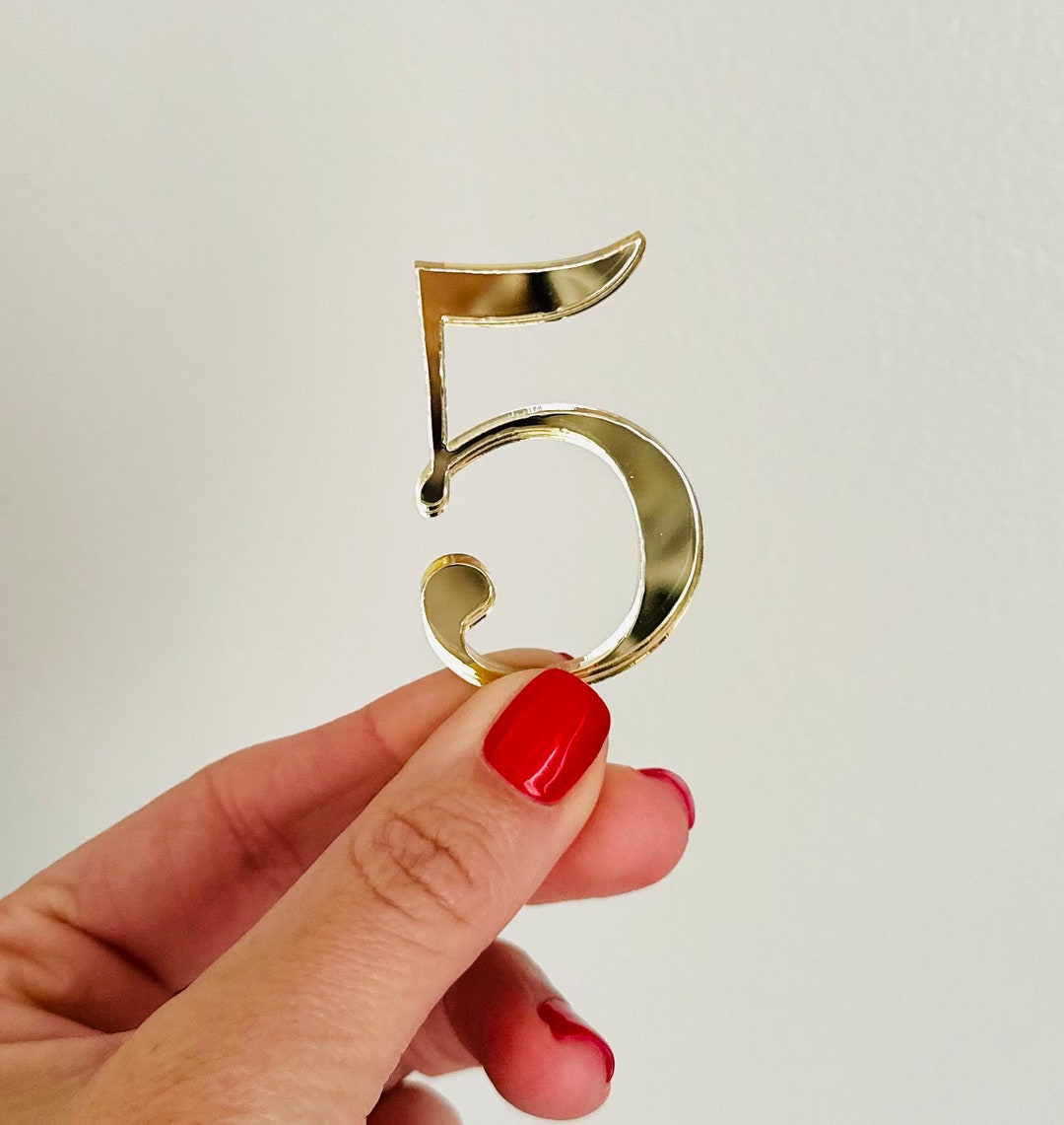 Acrylic Number Cake Charm: Single Digit Cake Topper - Etsy