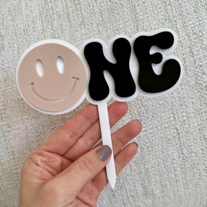 ONE Cool Dude Cake Topper | 1st Birthday | Smiley Faces | ONE Happy Dude