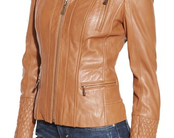 camel leather jacket womens