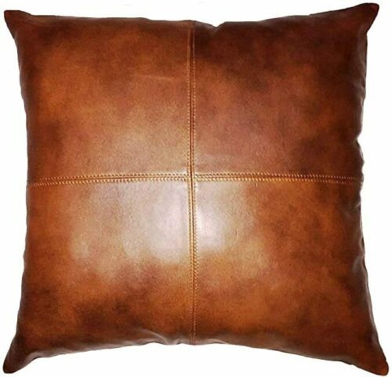Genuine Leather Cushion Covers Soft Leather Pillow Case Gift Etsy
