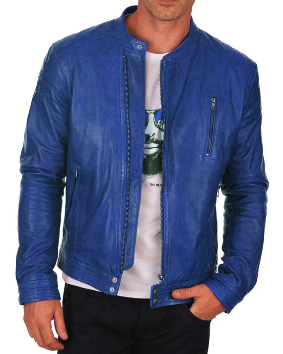Men s Leather Jacket Stylish Handmade Motorcycle Bomber Biker