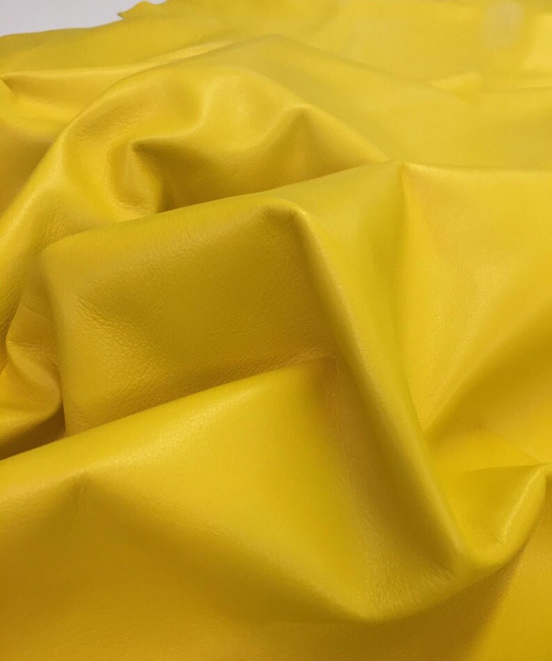 Yellow Genuine Leather Real Lambskin Hides Soft Finish Etsy UK