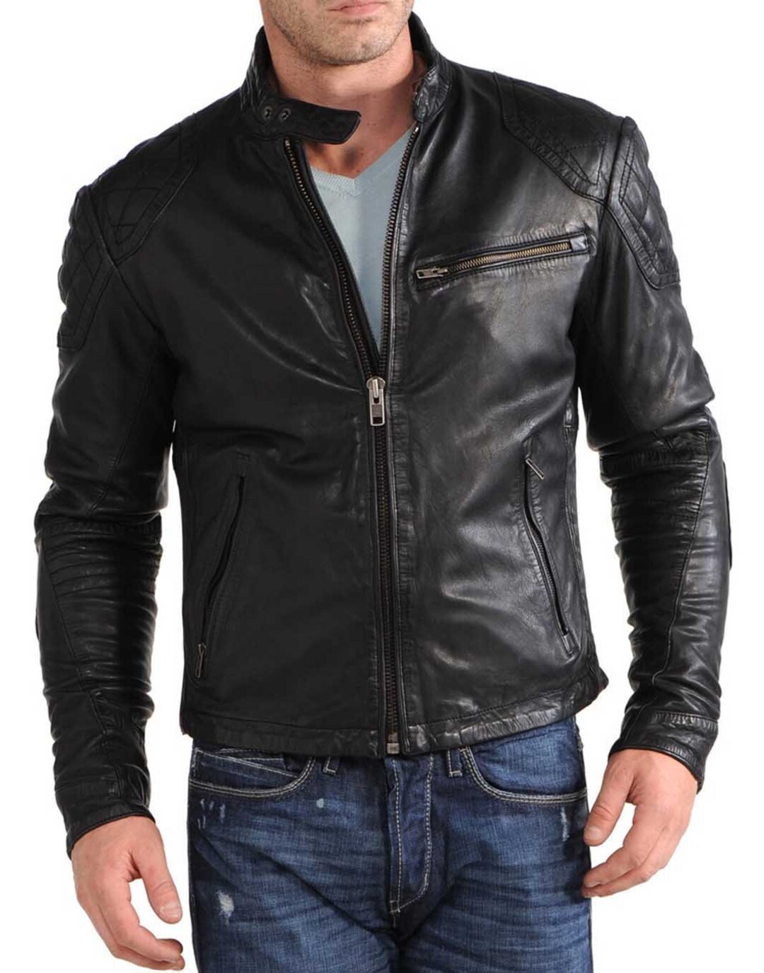 Men's Leather Jacket Stylish Handmade Motorcycle Bomber - Etsy