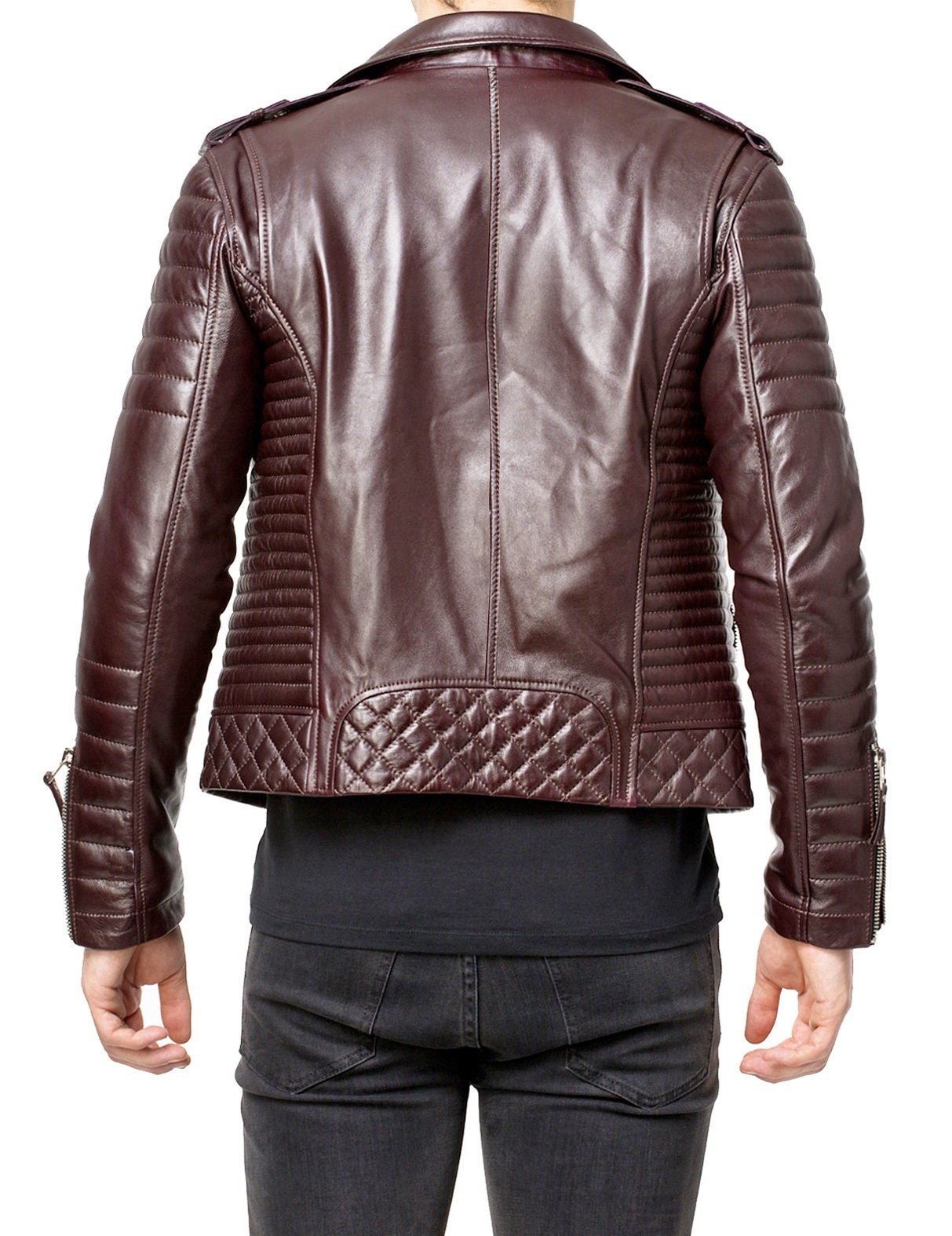 Men's Leather Jacket Stylish Handmade Motorcycle Bomber - Etsy