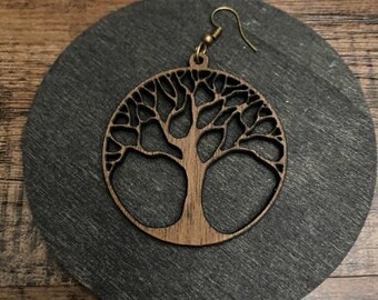 Tree of Life Earring Digitaal Bestand SVG, DXF, PNG, Licht branden