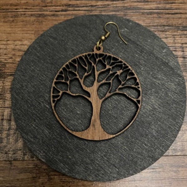 Tree of Life Earring Digital File SVG, DXF, PNG, Light Burn