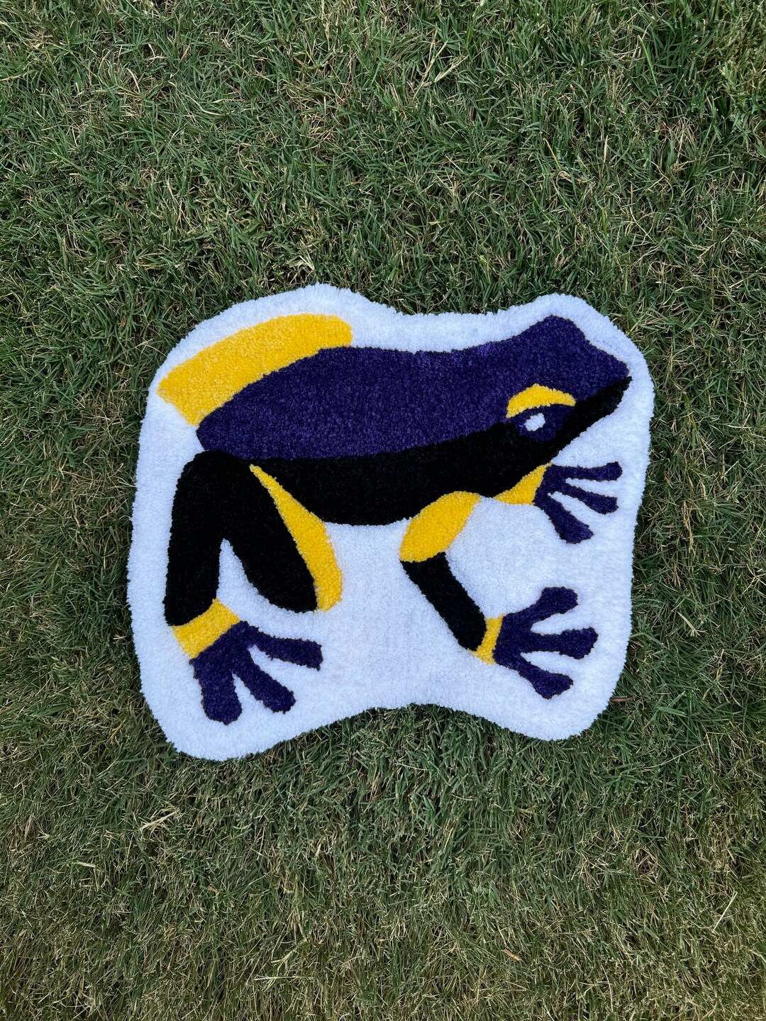 Frog Rug Tufted Tufted Frog Nonbinary Pride Flag Wall Hanging Handmade Rug Tufted Wall ...