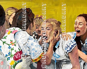 Midsommar Screaming Scene Original Art Florence Pugh A24 Movie Poster Print Room Decor Oroginal Acrylic Painting