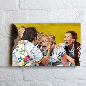 Midsommar Screaming Scene Original Art Florence Pugh A24 Movie Poster Print Room Decor Oroginal Acrylic Painting