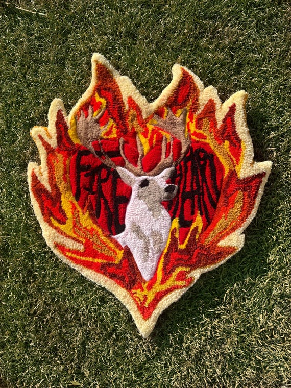 Throne of Glass Inspired FireHeart Tufted Rug Aelin Galathynius Sarah J Maas