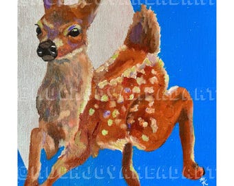 Baby Deer Fawn Art Print 8x10
