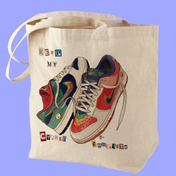 Mucama transacción Normalización Tote Bag Nikes on My Feet Original Art Mac Miller Song Quote - Etsy