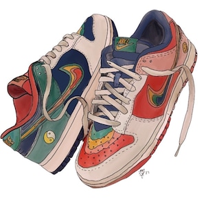 Air Force Ones Sneaker Original Drawing 8x10 Print Nike shoes art