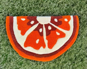 Large Orange Slice Rug Tufted Floor/Wall Hanging Rug Made To Order