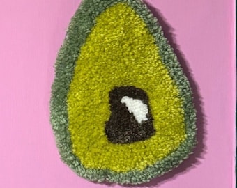 Tufted Avocado Wall Hanging Mug Rug