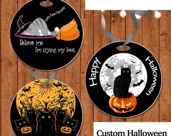 Ornement d'Halloween, Décorations d'Halloween personnalisées, Maison hantée, Fantôme, huée, Décorations de style vintage, Décoration de fête d'Halloween, Des bonbons ou un sort