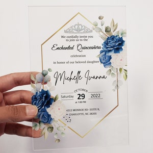 acrylic invitation for quinceanera