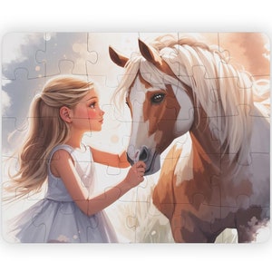 Kids&#39; Puzzle, 30-Piece, Children&#39;s Puzzle, Girl and Horse Jigsaw Puzzle, Puzzle for Toddlers, Equestrian Gift, Pony Lover Gift, Horse Puzzle
