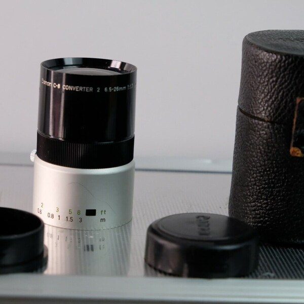 CANON C-8 CONVERTER LENS 6.5-26 mm 1:1.7 with original caps and case