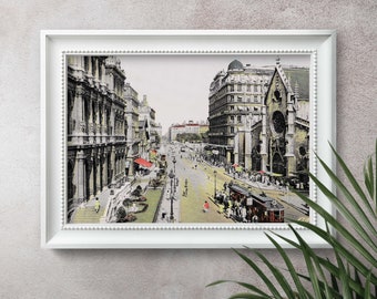 Photo Poster Reproduction Lyon Lyon Place des Cordeliers et Englise Saint-Bonaventure France 1954