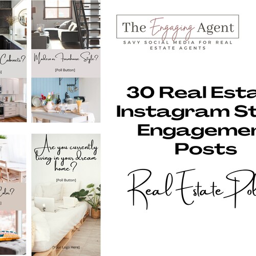 30 Real Estate Instagram Story Polls Editable in Canva Etsy