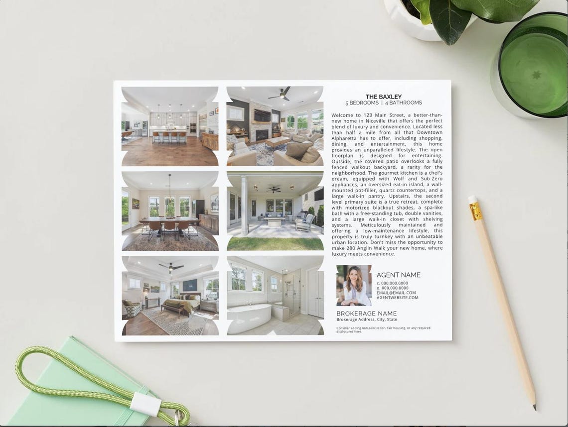 Luxury Real Estate Flyer Template | Modern Realtor Marketing | Editable ...