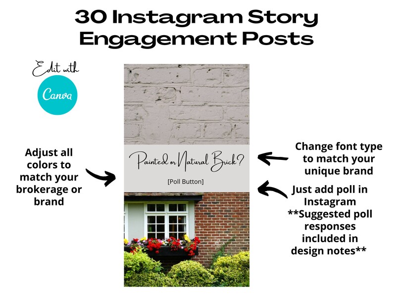30 Real Estate Instagram Story Polls Editable in Canva Etsy