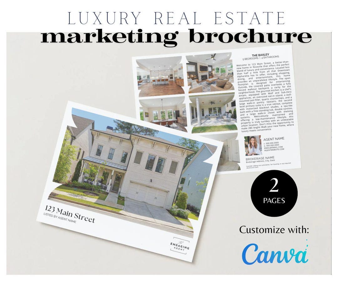 Luxury Real Estate Flyer Template | Modern Realtor Marketing | Editable ...