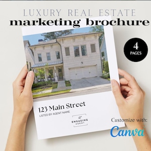 Luxury Real Estate Flyer Template: Modern Realtor Marketing Brochure (Canva Editable, 4-Page)