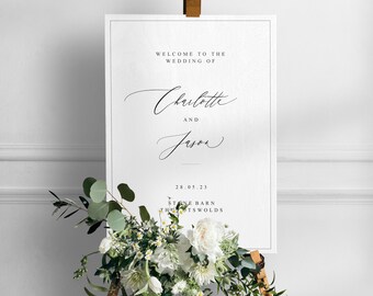 Personalised Wedding Welcome Sign: Elegant Script (Digital Download)
