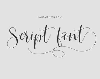 Calligraphy Script Font, Wedding Invitation Design (Digital Download)