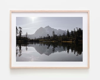 Mount Shuksan and Picture Lake Washington State - Photography print art decor
