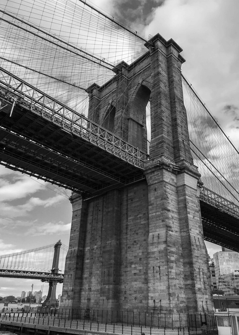 Black and White Brooklyn Bridge New York City - Photography Print Art ...