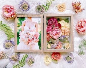 Custom 5x7 Wedding Bouquet Shadow Box: Floral Keepsake