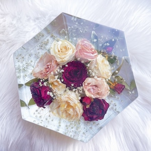 Wedding Bouquet Preservation | Dried Flowers Preservation Resin Block | Wedding Keepsake |Wedding Gift | Bridal Gift