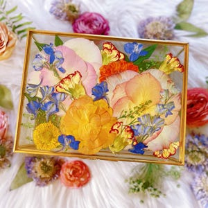 Pressed Wedding Flowers Jewelry Box | Pressed Wedding Bouquet | Wedding Bouquet Preservation | Wedding Keepsake