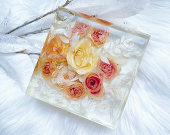 Wedding Flower Preservation | Preservation Wedding Bouquet | Wedding Dried Flowers Display Block | Bridal Bouquet