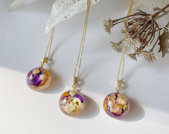 Wedding Bouquet Preservation | Pressed Flower Necklace | Modern Dried Flower Art | Wedding Flowers in Resin Art