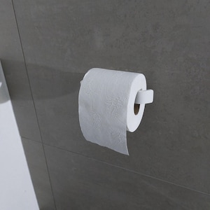 Toilettenpapierhalter | Klopapierhalter zum Kleben | Klorollenhalter Bad | WC Rollenhalter selbstklebend | Modernes Design schwarz, weiß