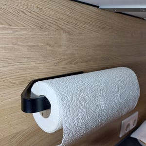 Küchenrollenhalter | Zewarollenhalter zum Kleben | Küchenrollenhalter Küche | selbstklebend | Modernes Design schwarz, weiß