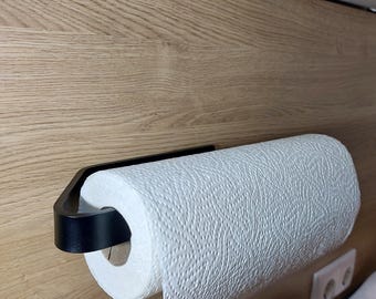 Küchenrollenhalter | Zewarollenhalter zum Kleben | Küchenrollenhalter Küche | selbstklebend | Modernes Design schwarz, weiß