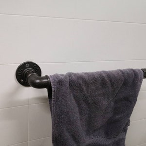 Towel holder kitchen roll holder vintage loft style wall mount pipe design