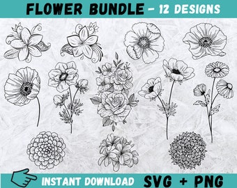 Download Flower Svg Files Etsy