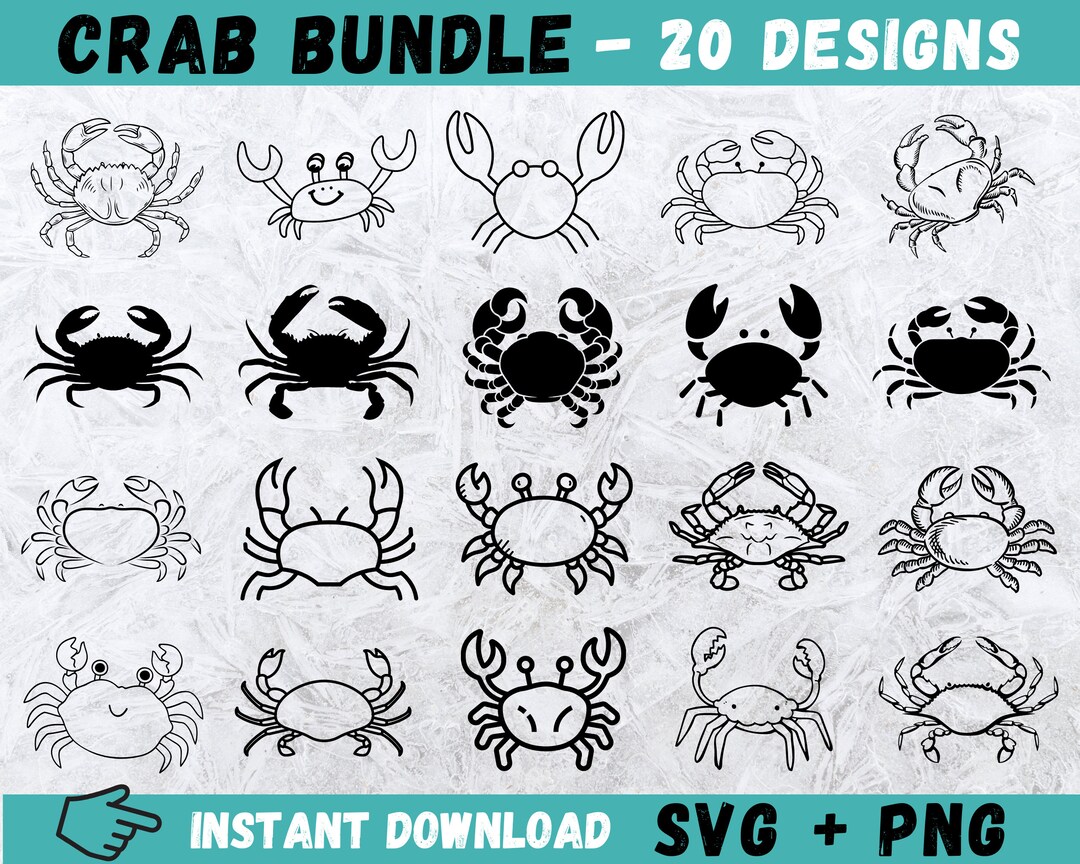 Crab SVG, Crab Clipart, Svg Files for Cricut, Seafood Svg, Crab