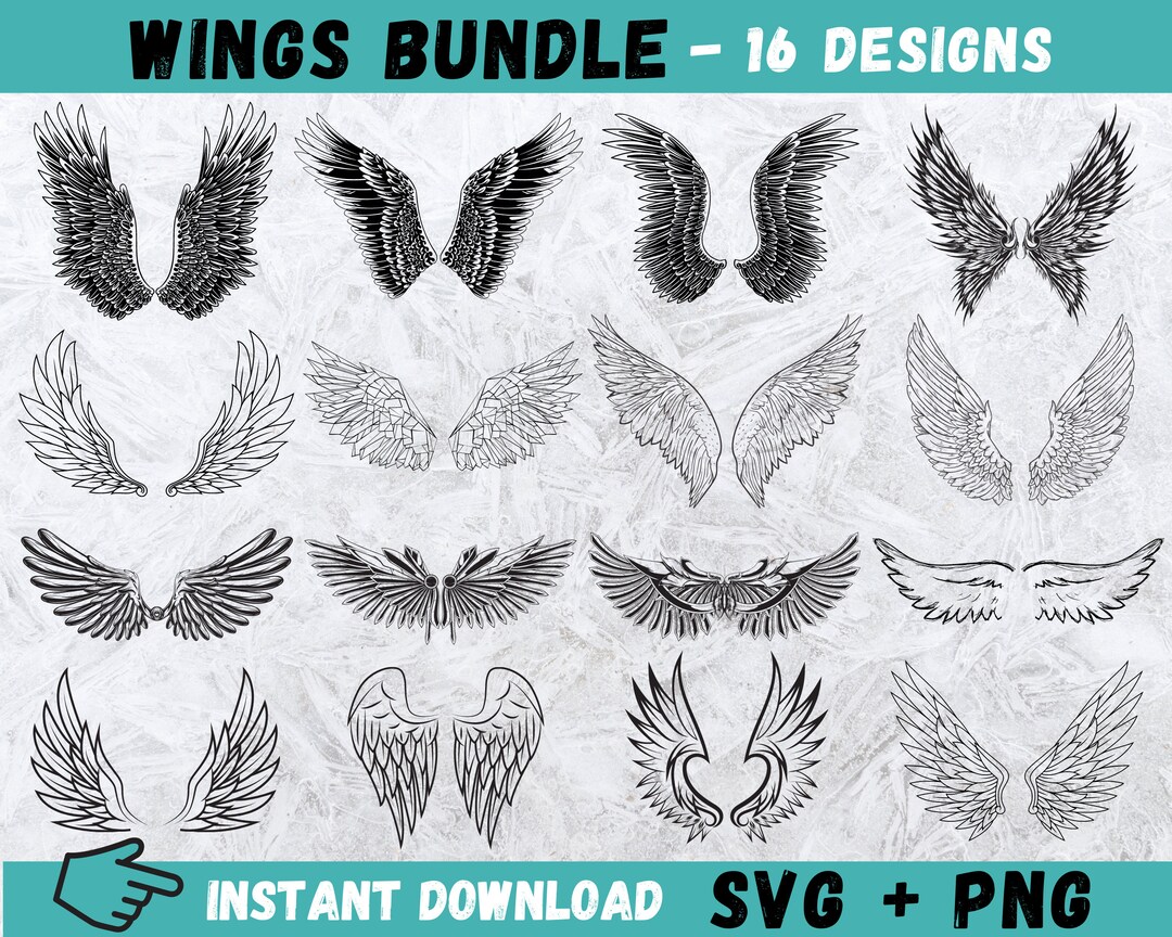 Wing Set Svg Wings Svg, Angel Wings Svg, Wings Svg Bundle, Angel Wings Cricut, Angel ...