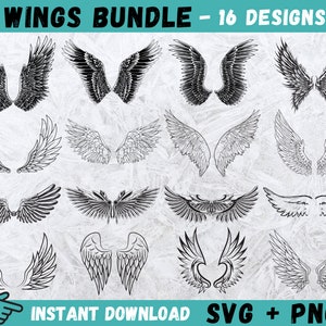 Wings Svg, Angel Wings Svg, Wings Svg Bundle, Angel Wings Cricut, Angel Svg, Wing Svg, Wings Cut File, Wings Cricut, Wings Silhouette, Png
