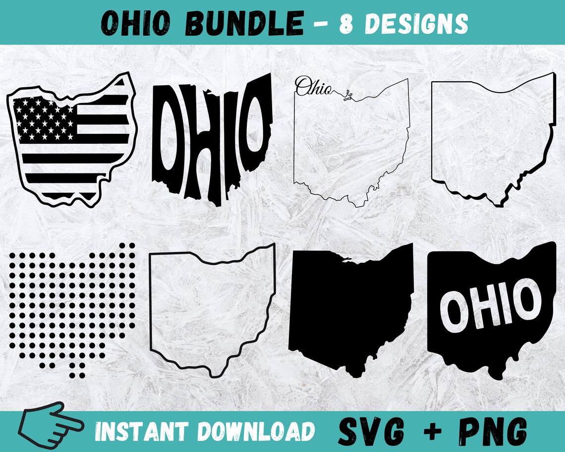 Ohio SVG Bundle Ohiosvg Ohio State Shape Ohio Outline Svg - Etsy