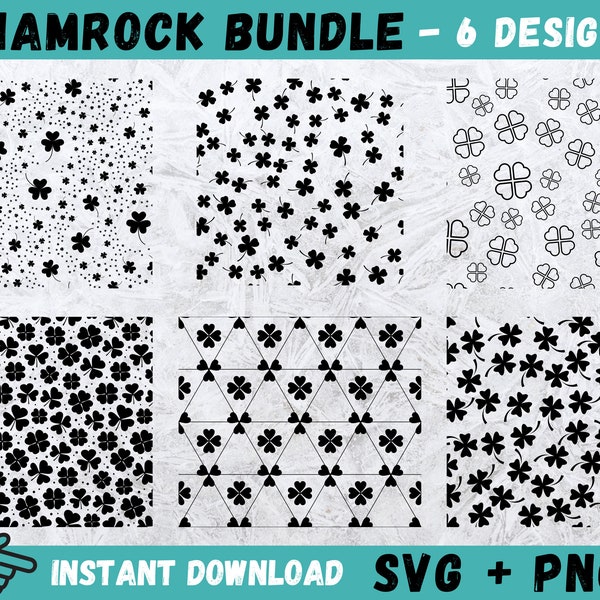Shamrock Wrap Svg, Shamrock Pattern SVG, Background Pattern SVG, Pattern Svg Bundle, Wrap Cut File, Patterns for Cricut, Wraps for Cricut