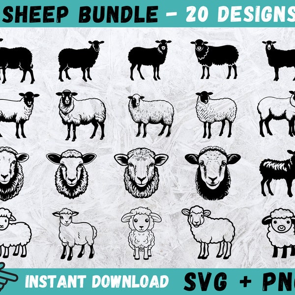 Sheep SVG, Sheep Clipart, Svg Files for Cricut, Sheep Head Svg, Lamb Silhouette, Lamb Head Cricut, Lamb Cricut File, Digital Download, Png