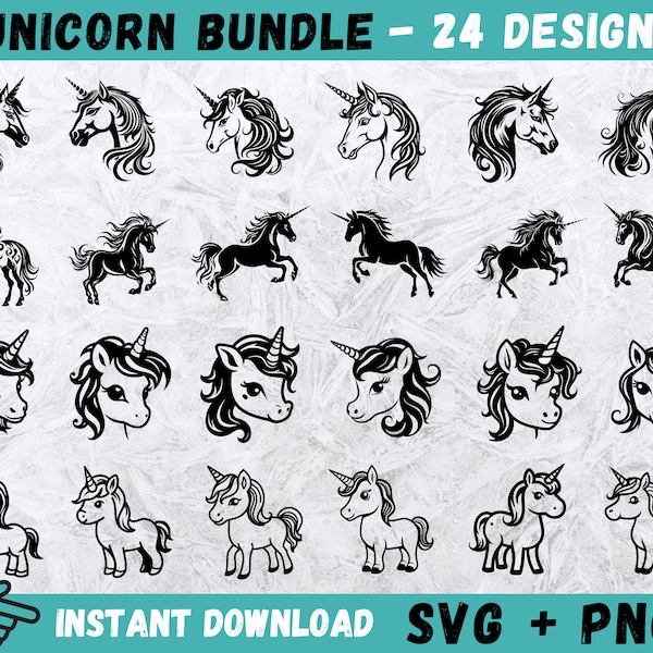 Unicorn SVG, Unicorn Head Clipart, Cute Unicorn Svg, Unicorn Cut Files, Unicorn Silhouette, Unicorn Cricut, Girls Unicorn Svg, Vector, Png